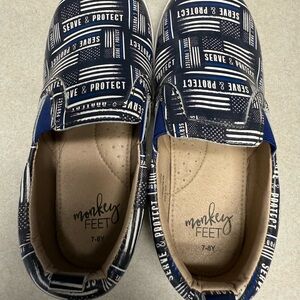 Monkey Feet Kids Blue Patterned Sneakers